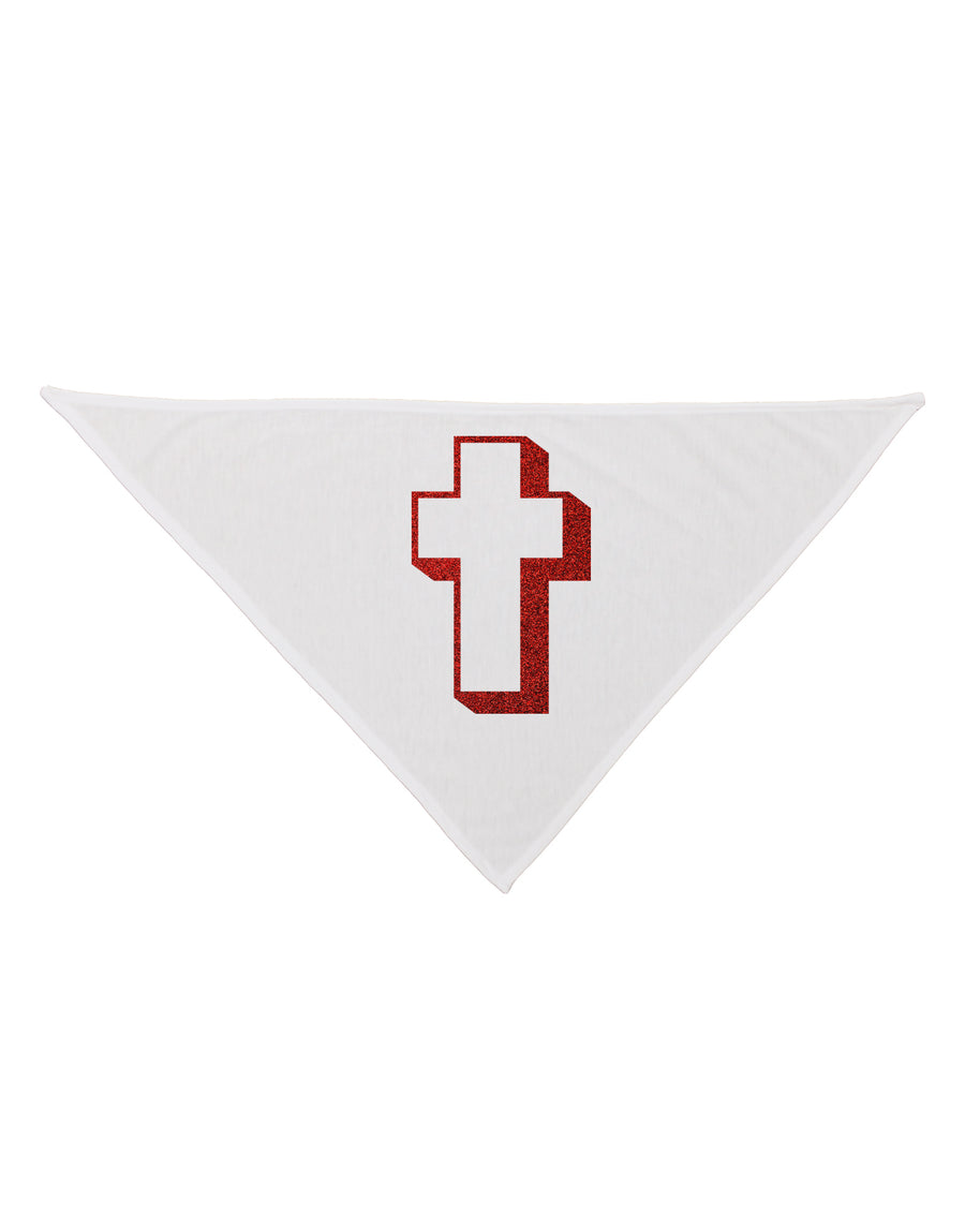 Simple Cross Design Glitter - Red Dog Bandana 26 by TooLoud-Dog Bandana-TooLoud-White-One-Size-Fits-Most-Davson Sales