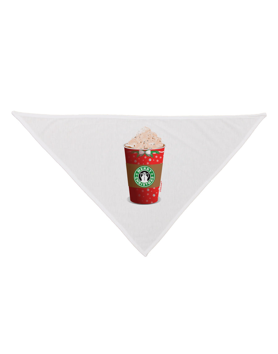 Merry Christmas Latte Cup Dog Bandana 26-Dog Bandana-TooLoud-White-One-Size-Fits-Most-Davson Sales