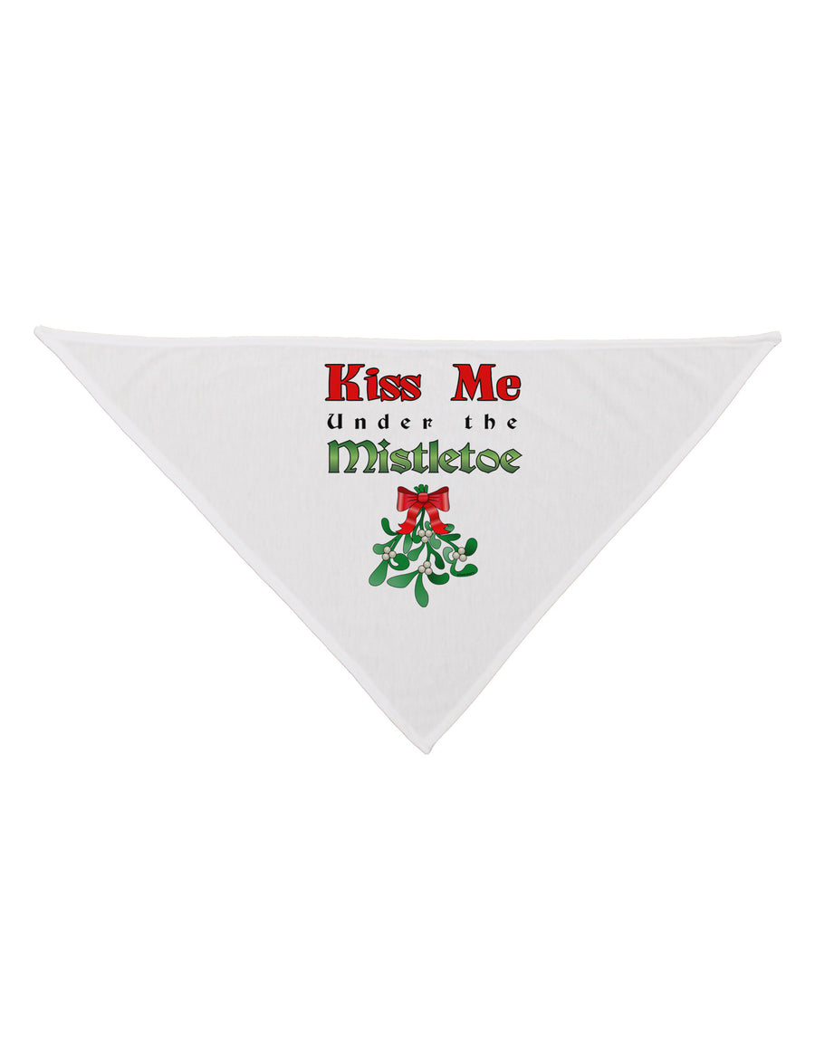 Kiss Me Under the Mistletoe Christmas Dog Bandana 26-Dog Bandana-TooLoud-White-One-Size-Fits-Most-Davson Sales