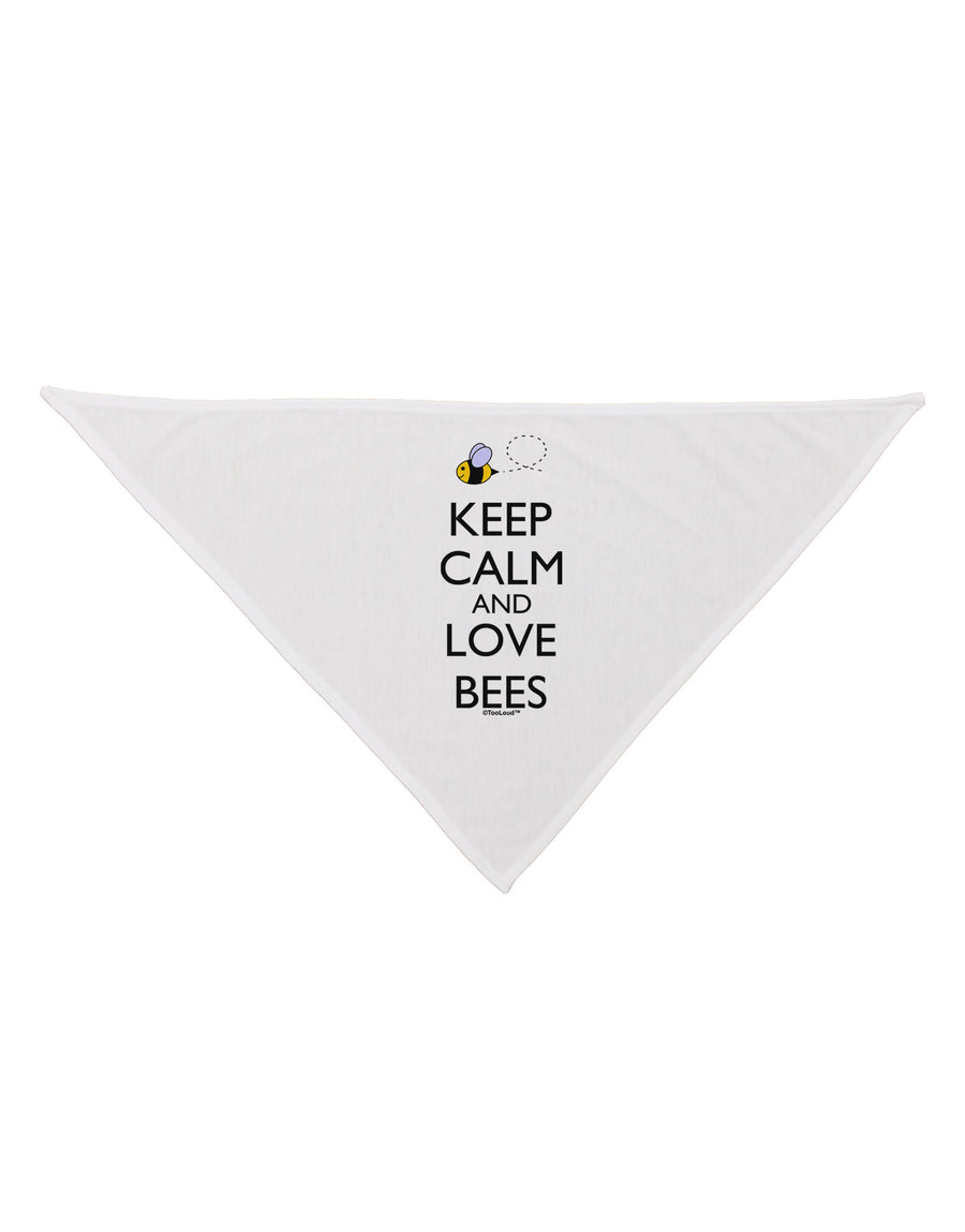 Keep Calm and Love Bees Color Dog Bandana 26-Dog Bandana-TooLoud-White-One-Size-Fits-Most-Davson Sales