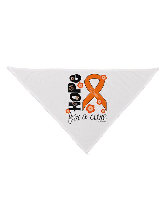 Hope for a Cure - Orange Ribbon Leukemia - Flowers Dog Bandana 26-Dog Bandana-TooLoud-White-One-Size-Fits-Most-Davson Sales