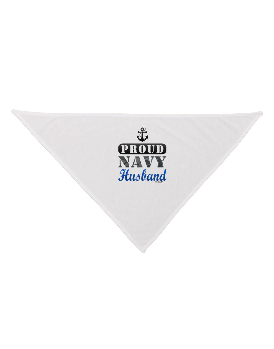 Proud Navy Husband Dog Bandana 26-Dog Bandana-TooLoud-White-One-Size-Fits-Most-Davson Sales