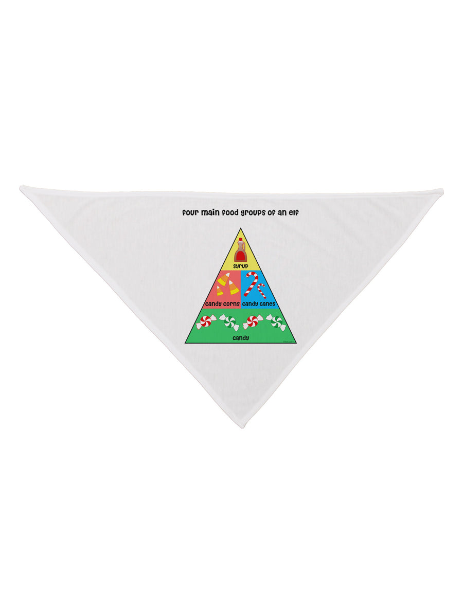 Four Main Food Groups of an Elf - Christmas Dog Bandana 26-Dog Bandana-TooLoud-White-One-Size-Fits-Most-Davson Sales