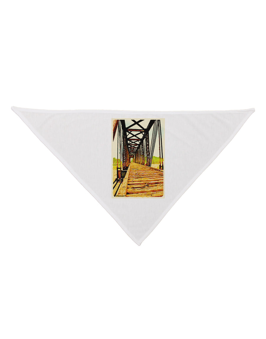 Colorado Bridge Watercolor Dog Bandana 26-Dog Bandana-TooLoud-White-One-Size-Fits-Most-Davson Sales