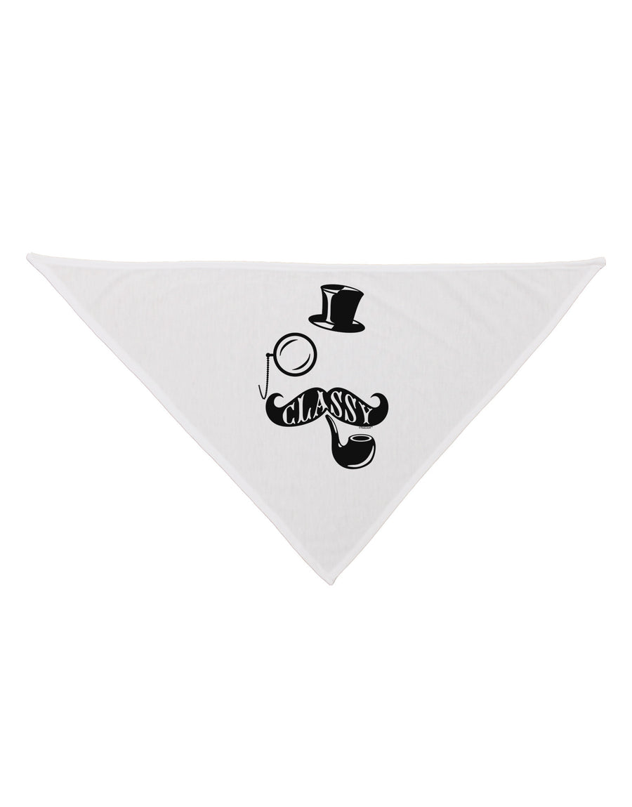 Classy Tophat Mustache Pipe and Monocle Dog Bandana 26-Dog Bandana-TooLoud-White-One-Size-Fits-Most-Davson Sales