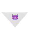 Geometric Kitty Purple Dog Bandana 26-Dog Bandana-TooLoud-White-One-Size-Fits-Most-Davson Sales