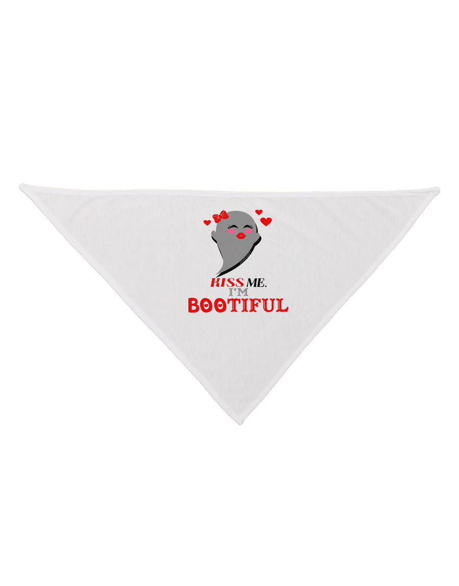 Kiss Me BOOtiful Ghost Red Dog Bandana 26-Dog Bandana-TooLoud-White-One-Size-Fits-Most-Davson Sales