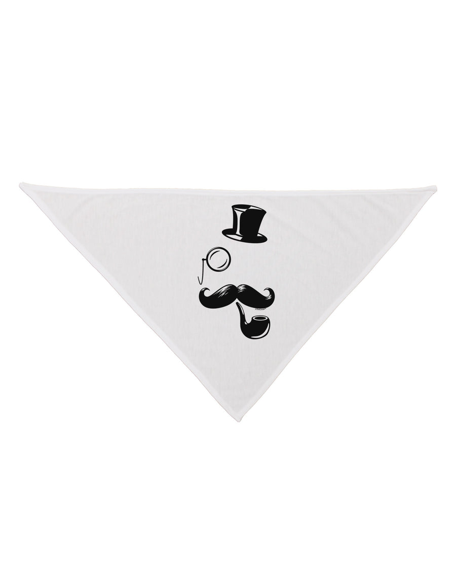 Tophat Mustache Pipe and Monocle Dog Bandana 26-Dog Bandana-TooLoud-White-One-Size-Fits-Most-Davson Sales