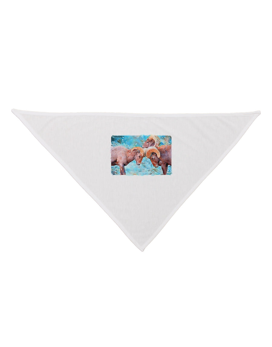 CO Bighorn Head Butt Watercolor Dog Bandana 26-Dog Bandana-TooLoud-White-One-Size-Fits-Most-Davson Sales