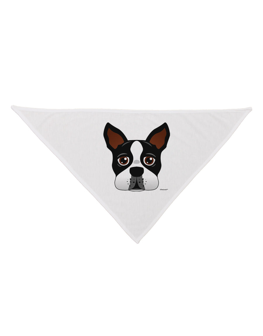 Cute Boston Terrier Dog Face Dog Bandana 26-Dog Bandana-TooLoud-White-One-Size-Fits-Most-Davson Sales