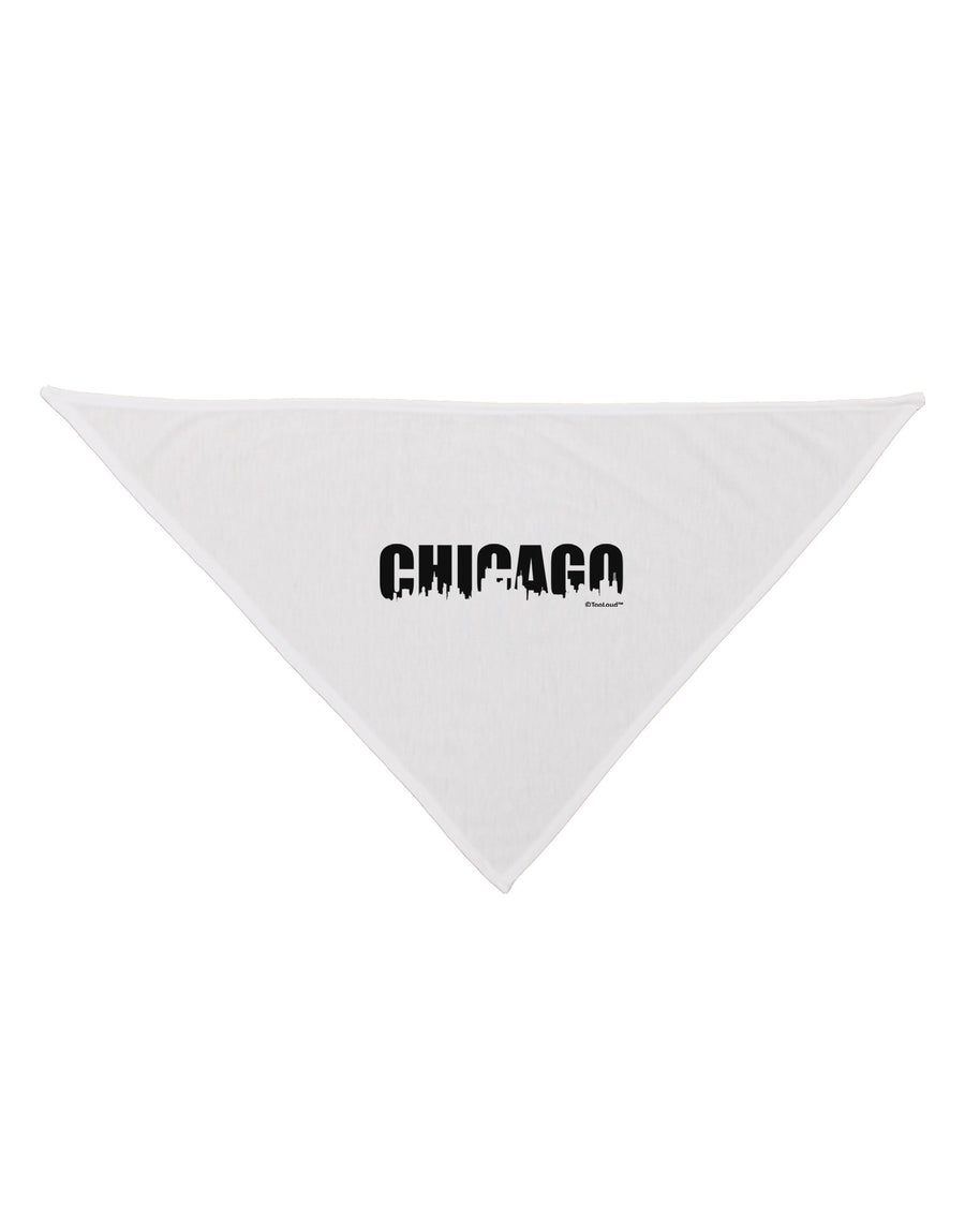 Chicago Skyline Cutout Dog Bandana 26 by TooLoud-Dog Bandana-TooLoud-White-One-Size-Fits-Most-Davson Sales