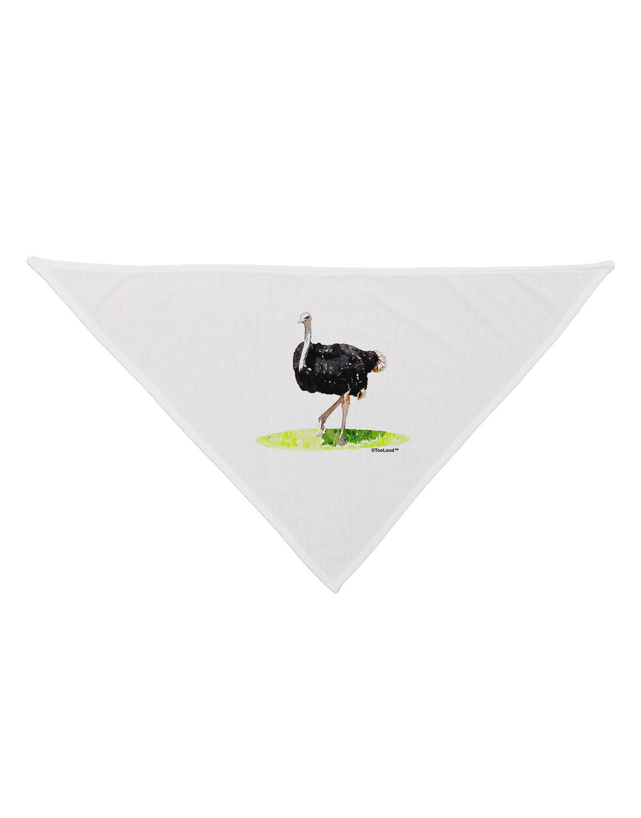 Ostrich Watercolor Dog Bandana 26-Dog Bandana-TooLoud-White-One-Size-Fits-Most-Davson Sales