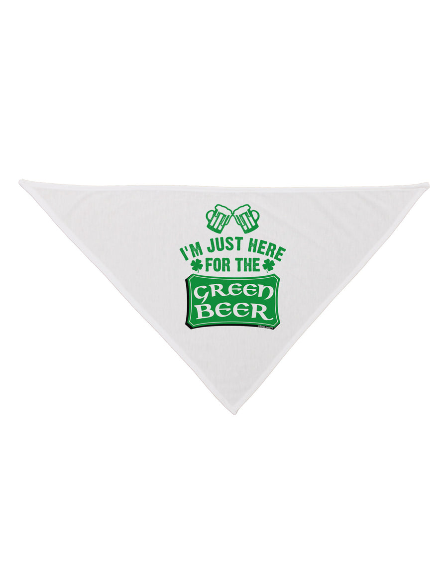 Just Here For The Green Beer Dog Bandana 26-Dog Bandana-TooLoud-White-One-Size-Fits-Most-Davson Sales