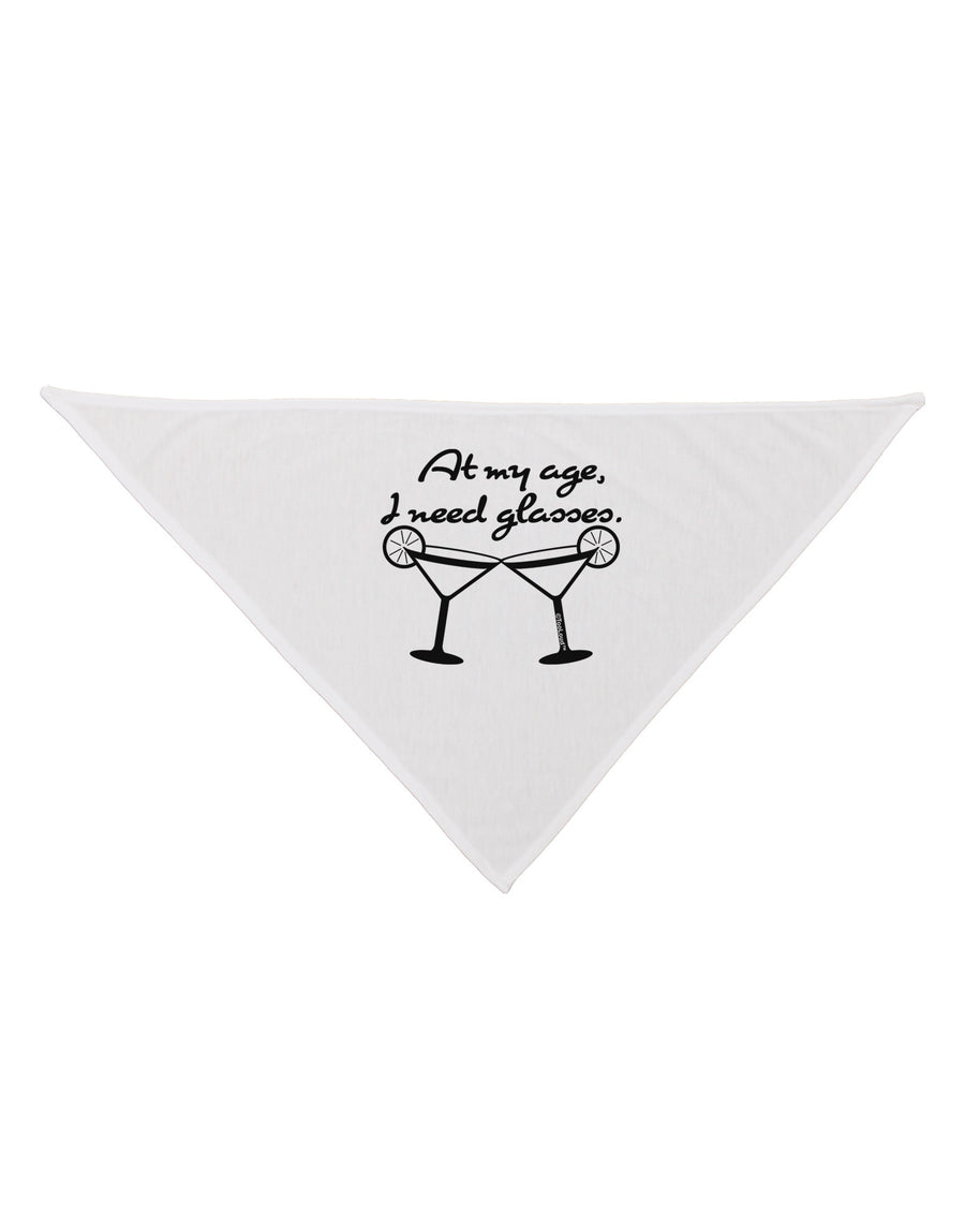 At My Age I Need Glasses - Margarita Dog Bandana 26 by TooLoud-Dog Bandana-TooLoud-White-One-Size-Fits-Most-Davson Sales