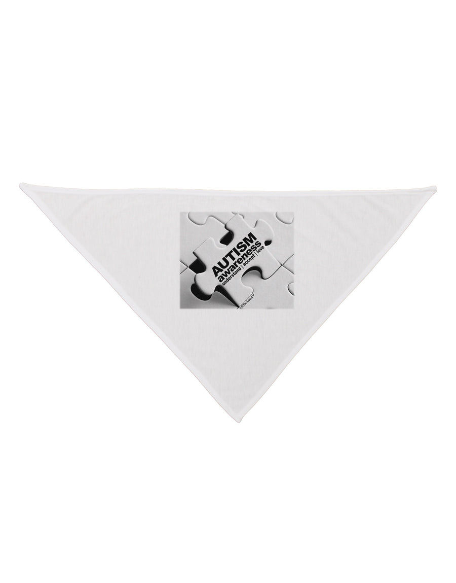 Autism Awareness - Puzzle Black & White Dog Bandana 26"-Dog Bandana-TooLoud-White-One-Size-Fits-Most-Davson Sales