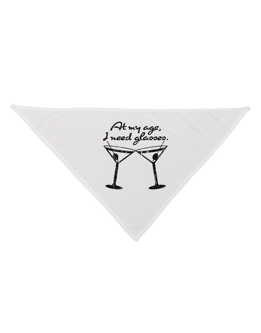 At My Age I Need Glasses - Martini Distressed Dog Bandana 26 by TooLoud-Dog Bandana-TooLoud-White-One-Size-Fits-Most-Davson Sales