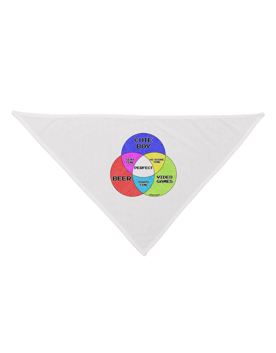 Beer Boy and Games Diagram Dog Bandana 26-Dog Bandana-TooLoud-White-One-Size-Fits-Most-Davson Sales