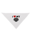 I Heart My - Cute Pug Dog - Black Dog Bandana 26 by TooLoud-Dog Bandana-TooLoud-White-One-Size-Fits-Most-Davson Sales