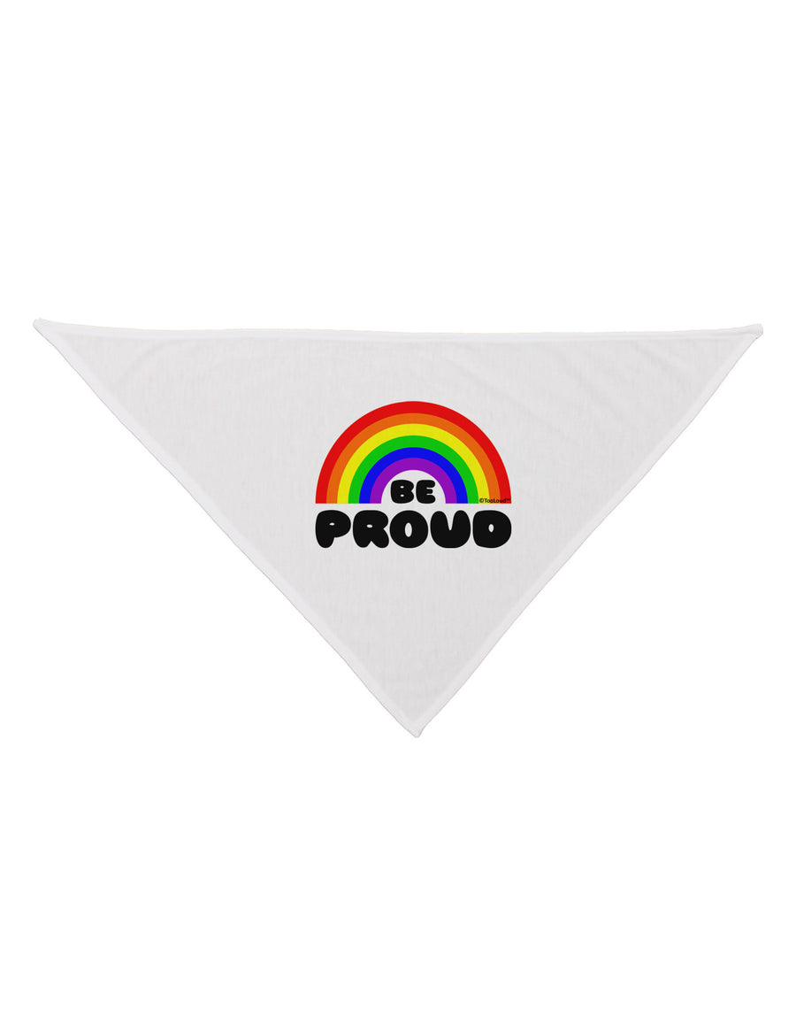 TooLoud Rainbow - Be Proud Gay Pride Dog Bandana 26-Dog Bandana-TooLoud-White-One-Size-Fits-Most-Davson Sales