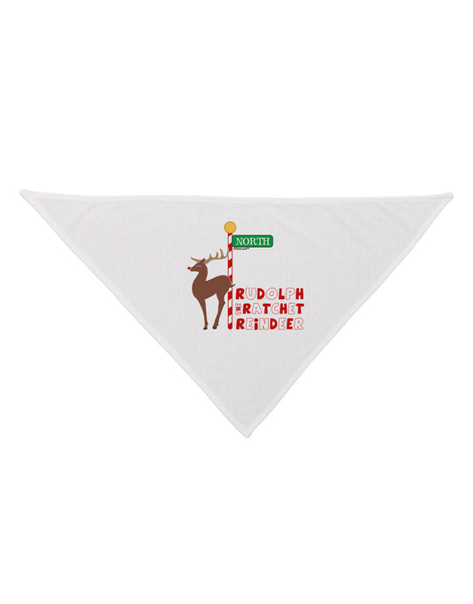 Rudolf Ratchet Reindeer Color Text Dog Bandana 26-Dog Bandana-TooLoud-White-One-Size-Fits-Most-Davson Sales