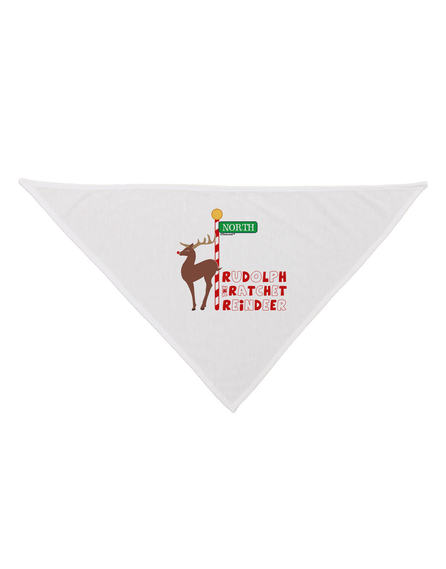 Rudolf Ratchet Reindeer Color Text Dog Bandana 26-Dog Bandana-TooLoud-White-One-Size-Fits-Most-Davson Sales