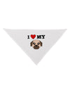 I Heart My - Cute Pug Dog - Fawn Dog Bandana 26 by TooLoud-Dog Bandana-TooLoud-White-One-Size-Fits-Most-Davson Sales