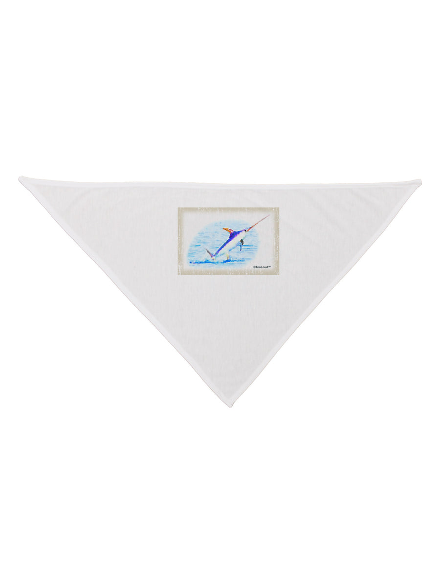 Swordfish Watercolor Dog Bandana 26-Dog Bandana-TooLoud-White-One-Size-Fits-Most-Davson Sales