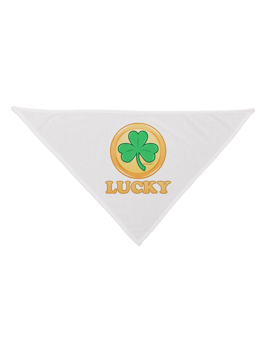 Shamrock Button - Lucky Dog Bandana 26 by TooLoud-Dog Bandana-TooLoud-White-One-Size-Fits-Most-Davson Sales