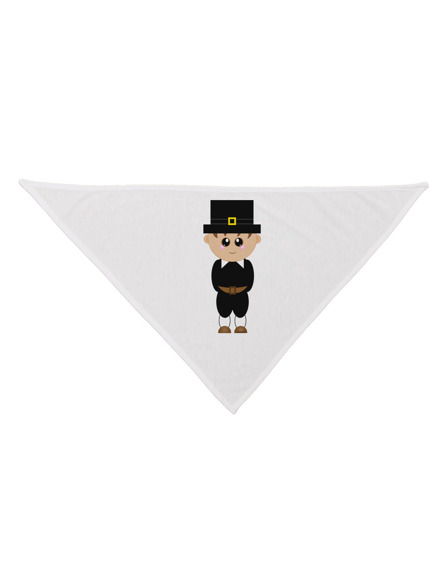 Cute Pilgrim Boy Thanksgiving Dog Bandana 26-Dog Bandana-TooLoud-White-One-Size-Fits-Most-Davson Sales