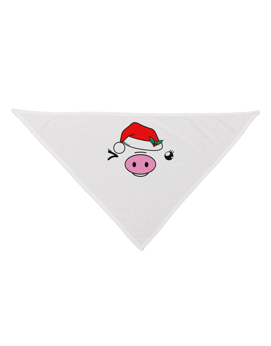 Kyu-T Face Oinkette Santa Hat Girl Pig Dog Bandana 26-Dog Bandana-TooLoud-White-One-Size-Fits-Most-Davson Sales