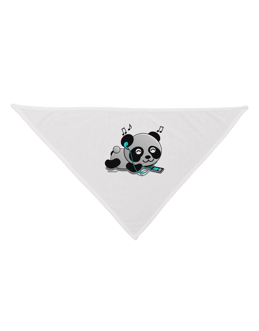 Cute Panda With Ear Buds Dog Bandana 26-Dog Bandana-TooLoud-White-One-Size-Fits-Most-Davson Sales