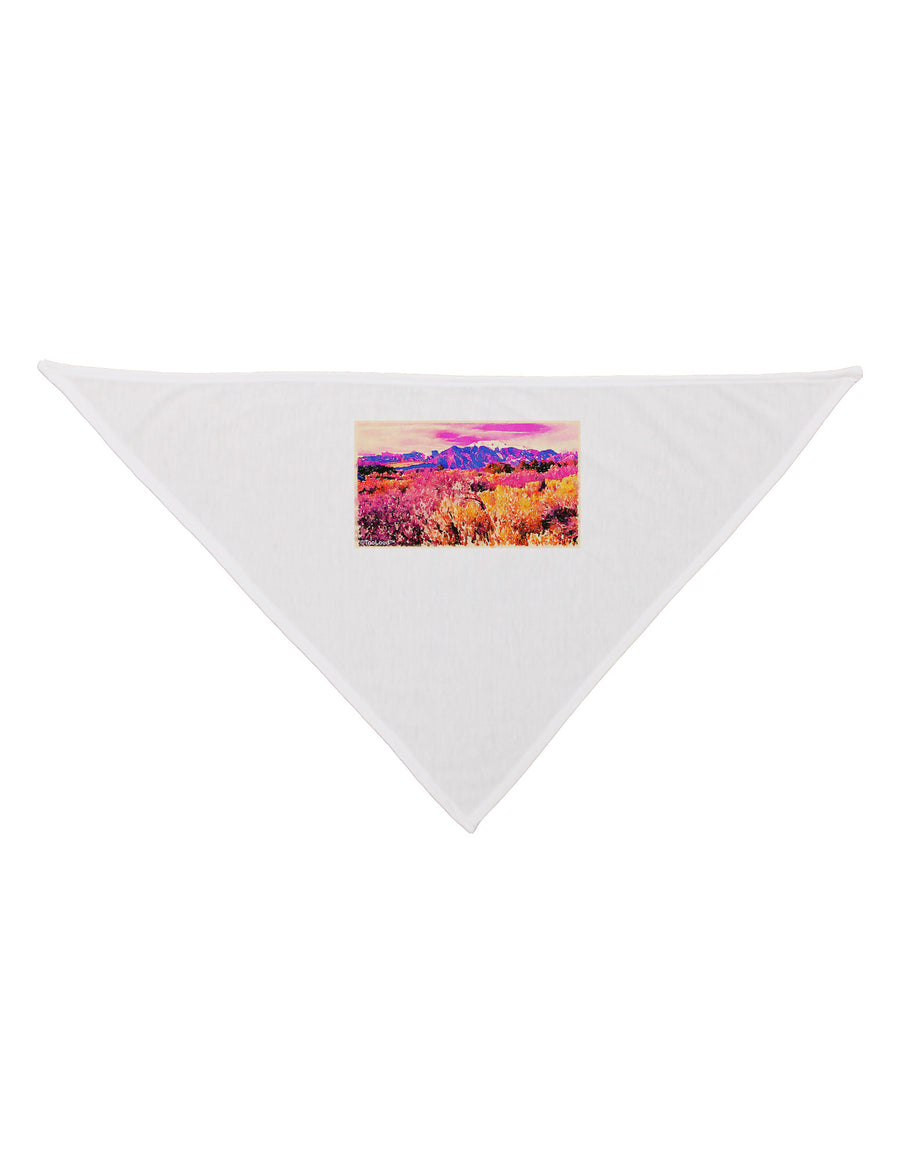 Colorful Colorado Mountains Dog Bandana 26-Dog Bandana-TooLoud-White-One-Size-Fits-Most-Davson Sales