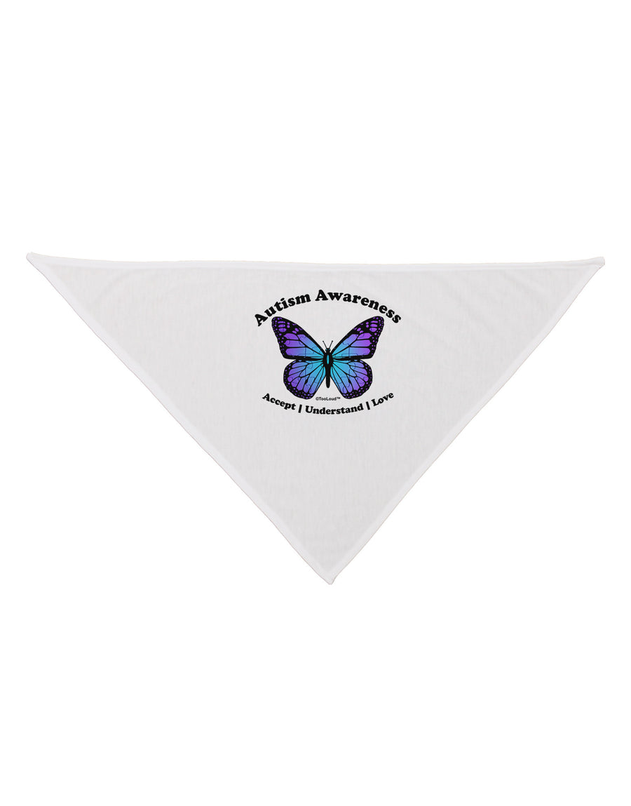 Autism Awareness - Puzzle Piece Butterfly Dog Bandana 26"-Dog Bandana-TooLoud-White-One-Size-Fits-Most-Davson Sales