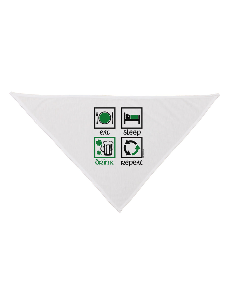 Eat Sleep Drink Green Beer Repeat Dog Bandana 26-Dog Bandana-TooLoud-White-One-Size-Fits-Most-Davson Sales