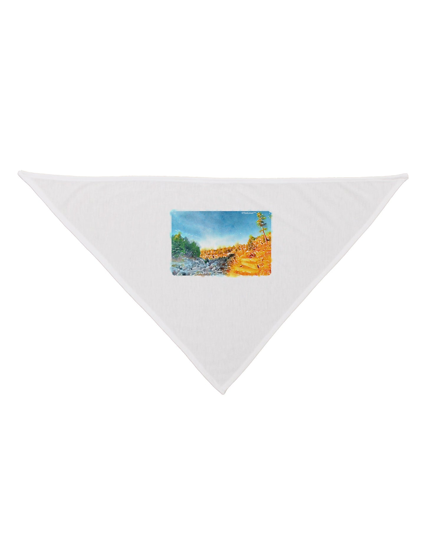 Castlewood Canyon Watercolor Dog Bandana 26-Dog Bandana-TooLoud-White-One-Size-Fits-Most-Davson Sales
