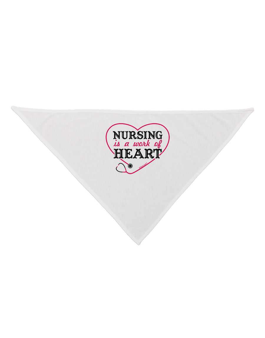 Nursing Is A Work Of Heart Dog Bandana 26-Dog Bandana-TooLoud-White-One-Size-Fits-Most-Davson Sales