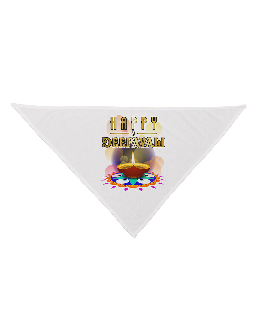 Happy Deepavali - Rangoli and Diya Dog Bandana 26&#x22; by-Dog Bandana-TooLoud-White-One-Size-Fits-Most-Davson Sales