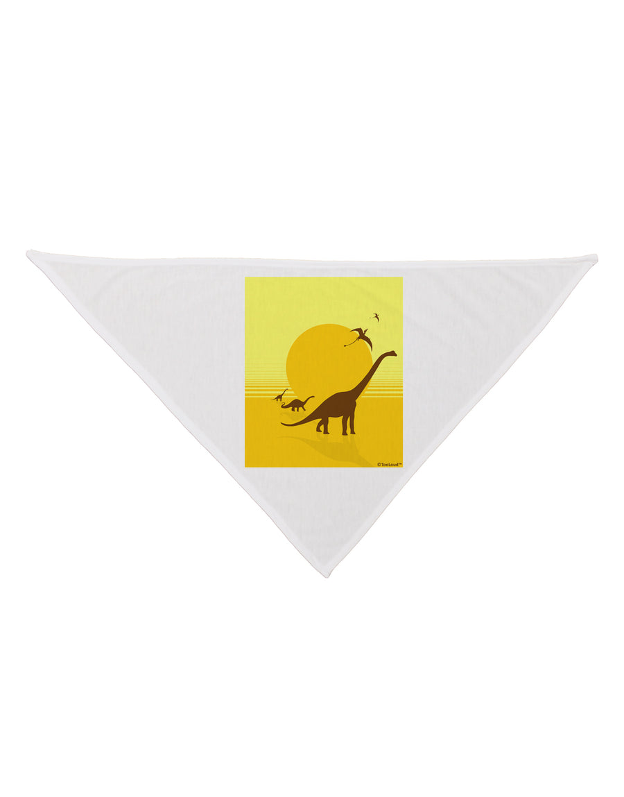 Brontosaurus and Pterodactyl Silhouettes with Sun Dog Bandana 26 by TooLoud-Dog Bandana-TooLoud-White-One-Size-Fits-Most-Davson Sales