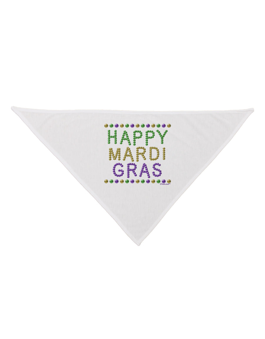 Happy Mardi Gras Beads Dog Bandana 26-Dog Bandana-TooLoud-White-One-Size-Fits-Most-Davson Sales