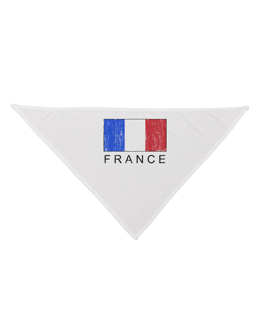 French Flag - France Text Distressed Dog Bandana 26 by TooLoud-Dog Bandana-TooLoud-White-One-Size-Fits-Most-Davson Sales