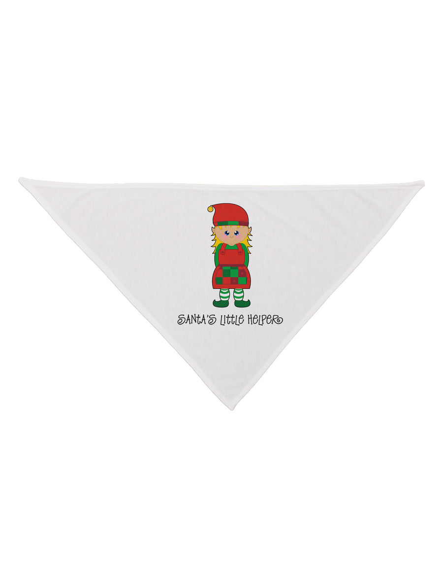 Santa's Little Helper Christmas Elf Girl Dog Bandana 26-Dog Bandana-TooLoud-White-One-Size-Fits-Most-Davson Sales