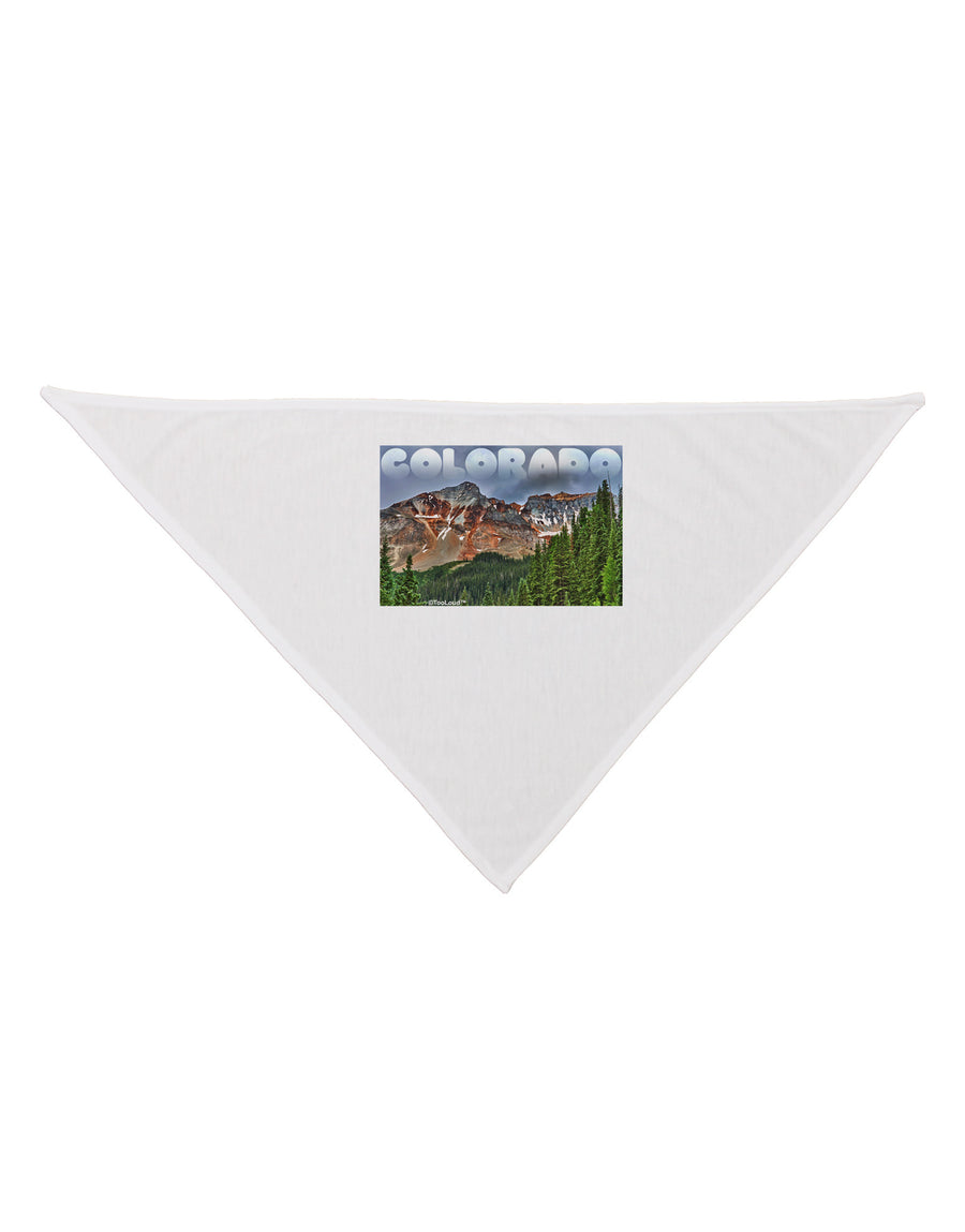 Colorado Mountains Forrest Text Dog Bandana 26-Dog Bandana-TooLoud-White-One-Size-Fits-Most-Davson Sales