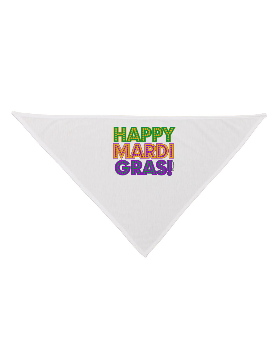 Happy Mardi Gras Text Dog Bandana 26 by TooLoud-Dog Bandana-TooLoud-White-One-Size-Fits-Most-Davson Sales