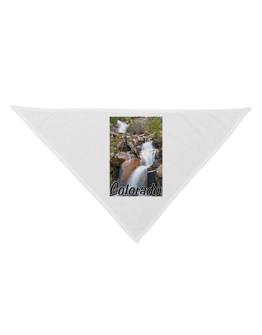 Colorado Waterfall Scene Text Dog Bandana 26-Dog Bandana-TooLoud-White-One-Size-Fits-Most-Davson Sales