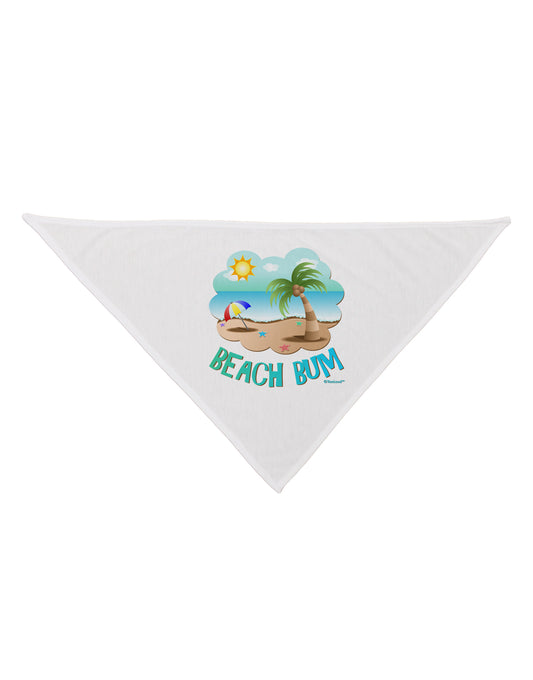 Fun Summer Beach Scene - Beach Bum Dog Bandana 26 by TooLoud-Dog Bandana-TooLoud-White-One-Size-Fits-Most-Davson Sales