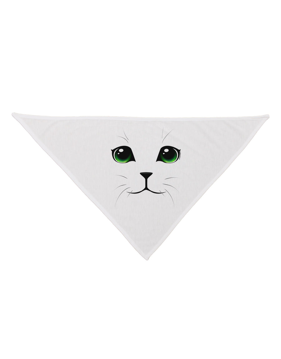 Green-Eyed Cute Cat Face Dog Bandana 26-Dog Bandana-TooLoud-White-One-Size-Fits-Most-Davson Sales