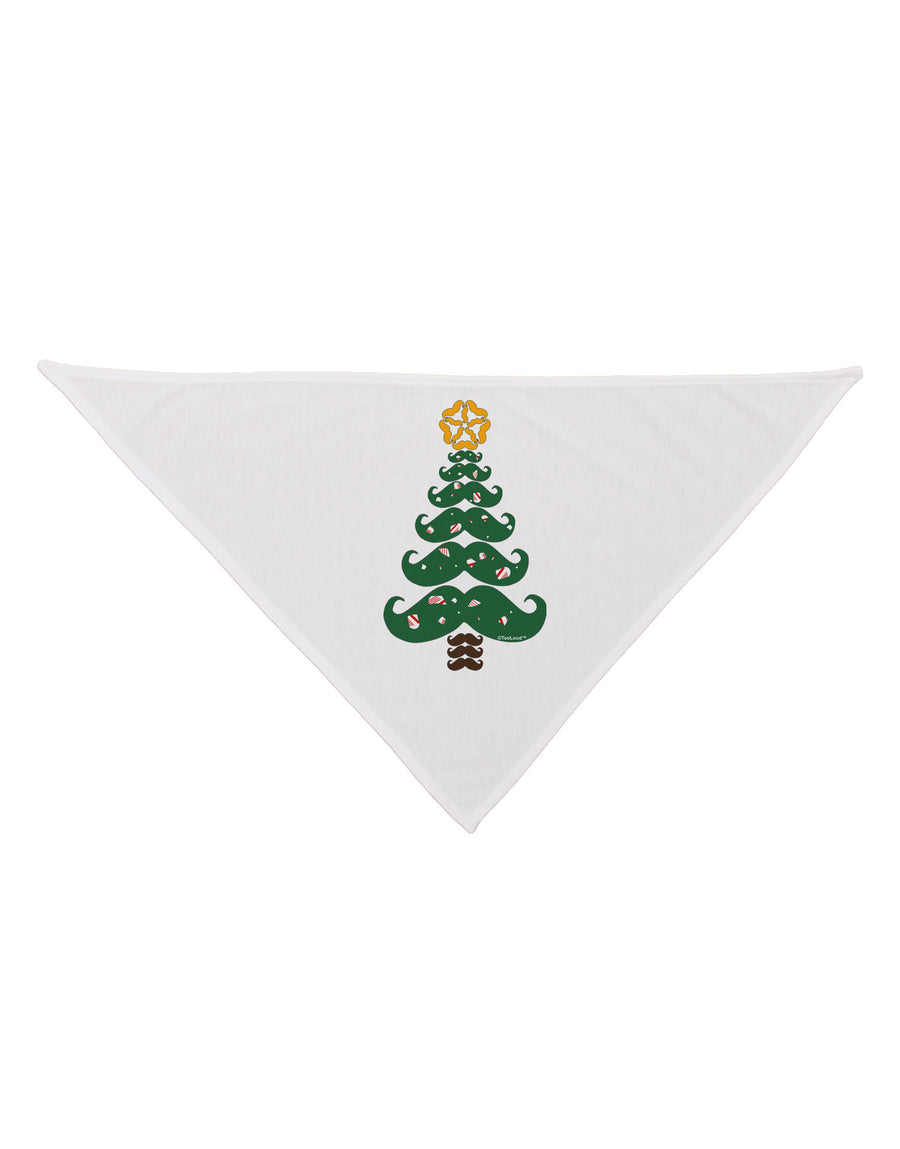 Mustache Christmas Tree Dog Bandana 26-Dog Bandana-TooLoud-White-One-Size-Fits-Most-Davson Sales