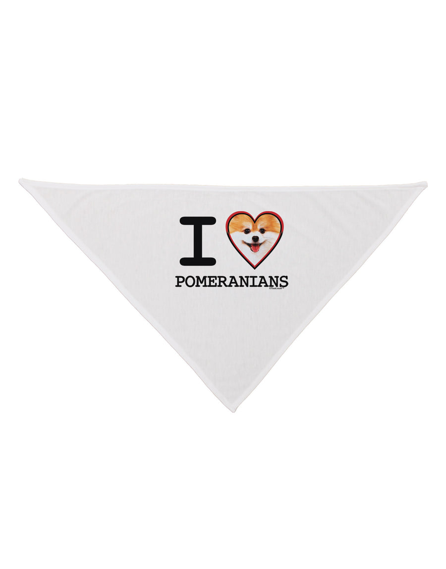 I Love Heart Pomeranians Dog Bandana 26-Dog Bandana-TooLoud-White-One-Size-Fits-Most-Davson Sales