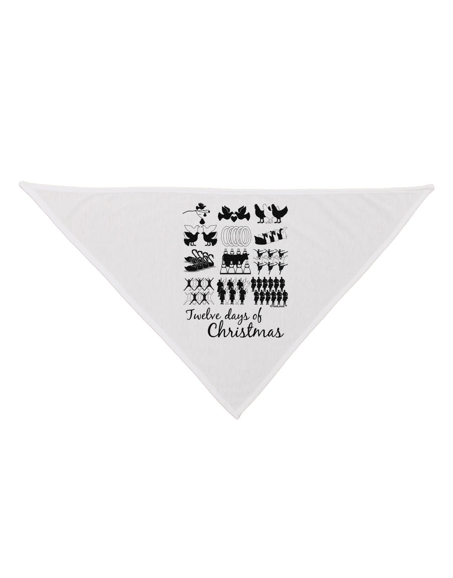 TooLoud Twelve Days of Christmas Text Dog Bandana 26-Dog Bandana-TooLoud-White-One-Size-Fits-Most-Davson Sales