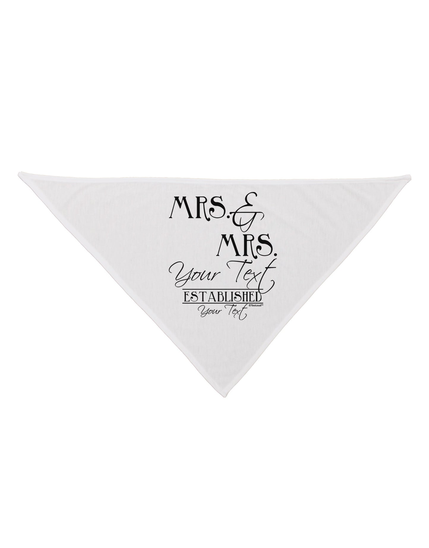Personalized Mrs and Mrs Lesbian Wedding - Name- Established -Date- Design Dog Bandana 26-Dog Bandana-TooLoud-White-One-Size-Fits-Most-Davson Sales
